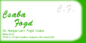csaba fogd business card